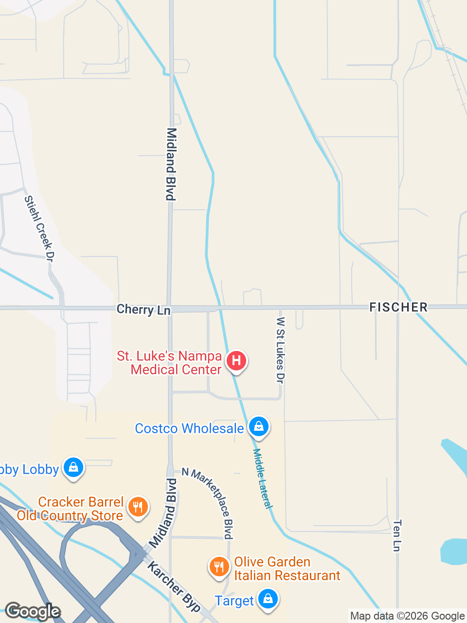 Map showing location of St. Luke’s Clinic - Obstetrics and Gynecology: Nampa