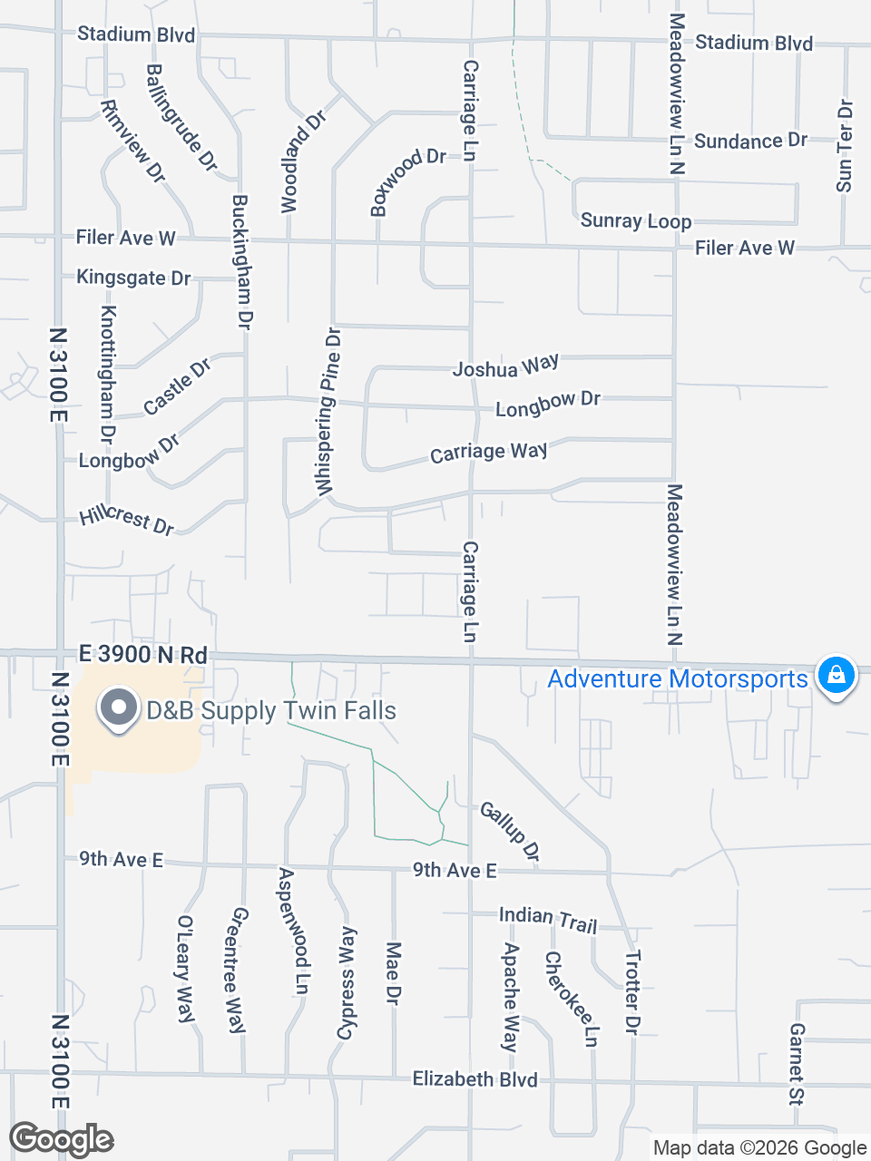 Map showing location of St. Luke’s Clinic - Lifestyle Medicine: Twin Falls, Addison Ave.