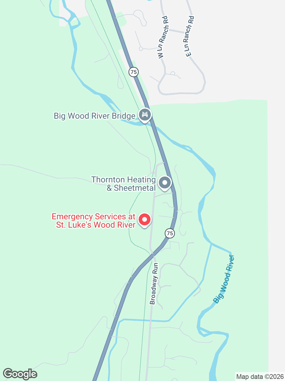 Map showing location of St. Luke’s Clinic - Cardiology: Ketchum