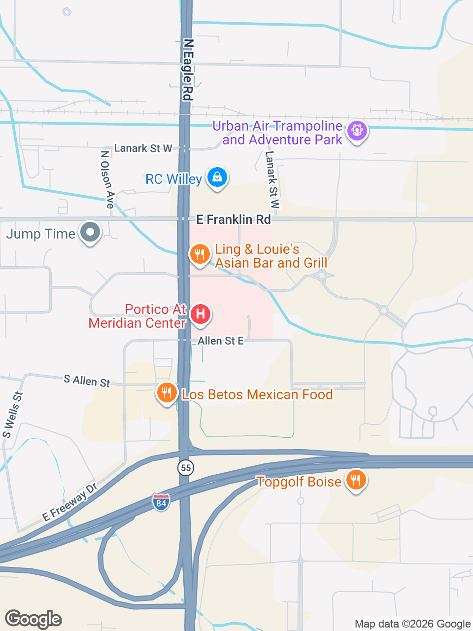 Map showing location of St. Luke’s Clinic - Urology: Meridian