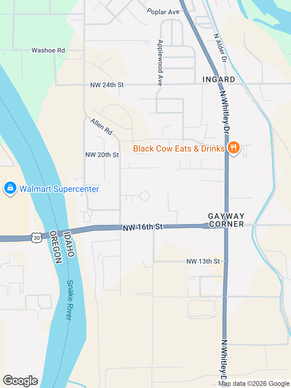 Map showing location of Emergency Care at St. Luke’s Fruitland